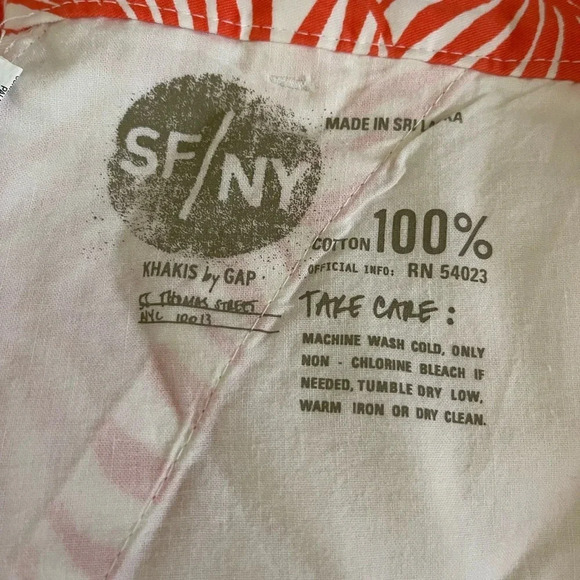 Women’s Gap coral monstera leaf print khaki sunkissed shorts size 4 - Picture 5 of 6